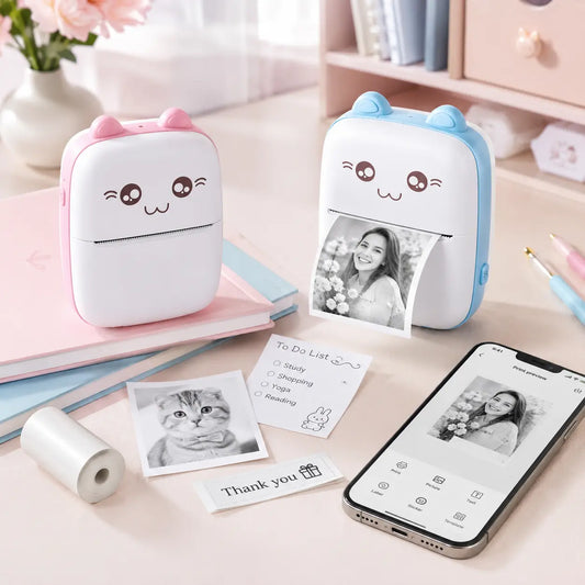 Taşınabilir Mini Termal Yazıcı — Kablosuz, Mürekkepsiz