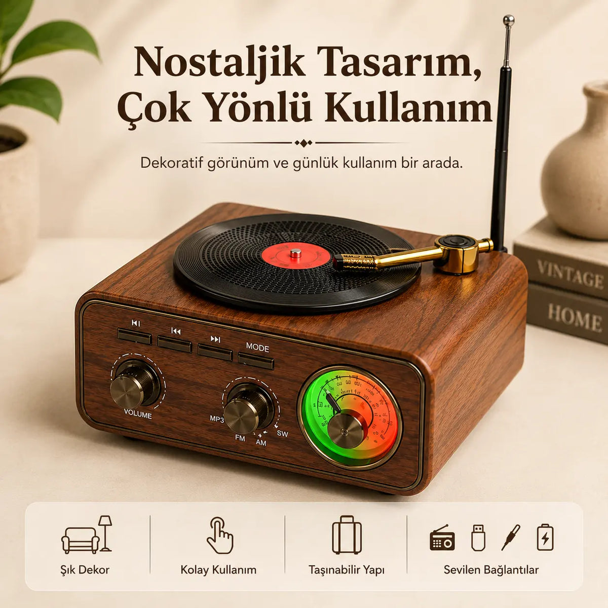Pikap Görünümlü Nostaljik Bluetooth Hoparlör - Radyo
